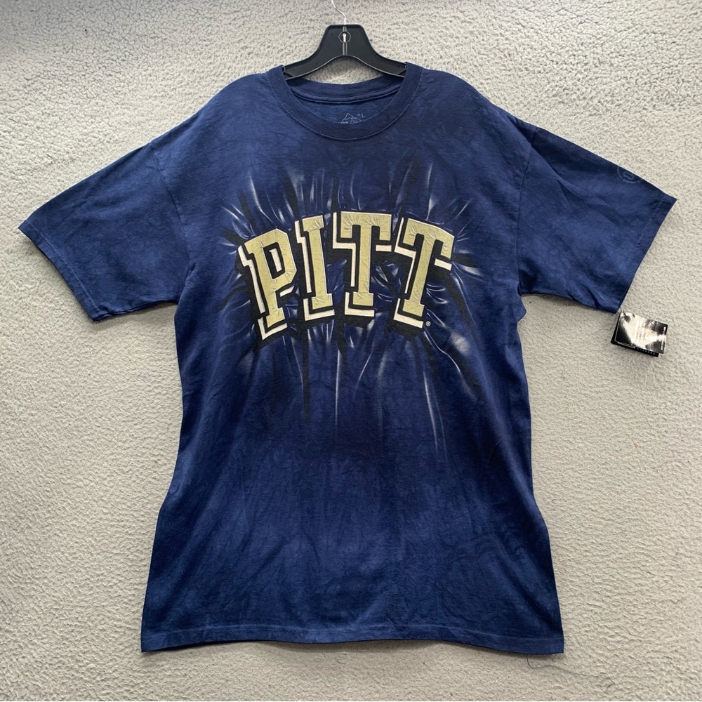 The Mountain OHT Pitt Panthers NCAA College T-Shirt Mens Size L Blue Tie Dye NWT